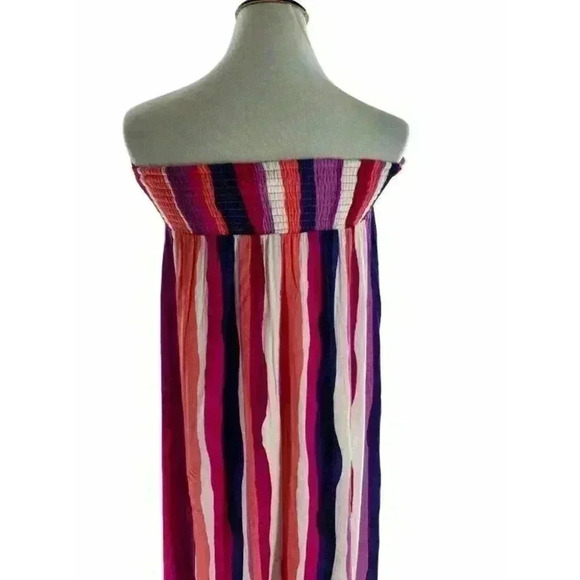 Forever 21 Contemporary Womens Beachy  Rainbow Multicolor Maxi Dress Size Small - Picture 5 of 8